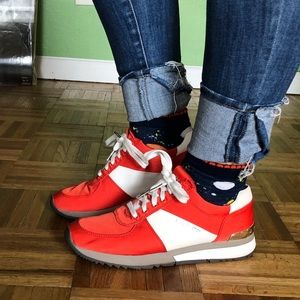 Michael Kors Allie Coral Trainers, size 10